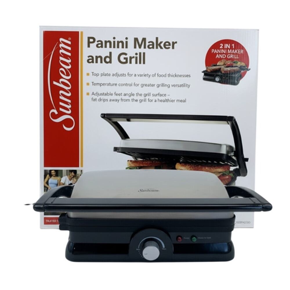 Sunbeam Panini Press 2‑Slice Non‑Stick Grill CKSBPM5020 Sandwich Tested WORKS
